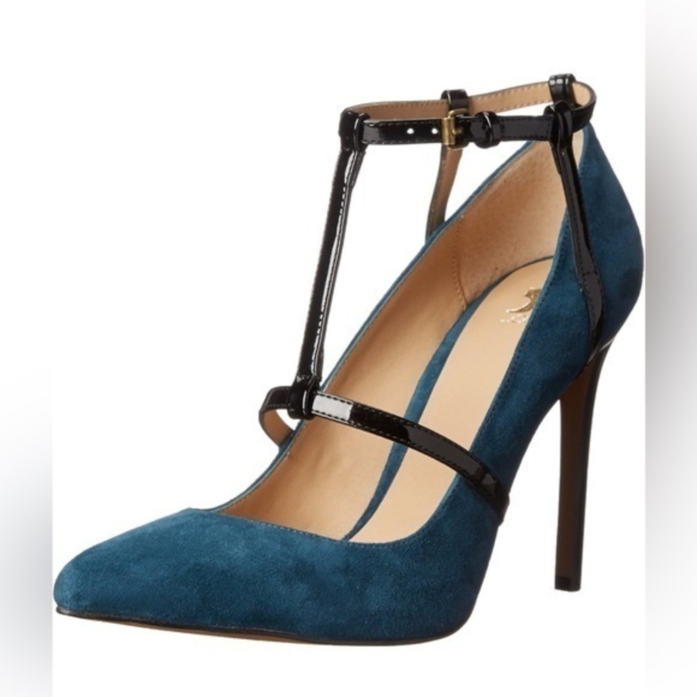 Joe's Jeans Women's Gadget Dress T-Strap Pump, Blue Suede 9